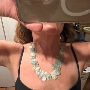 Semi precious Aqua stone necklace.